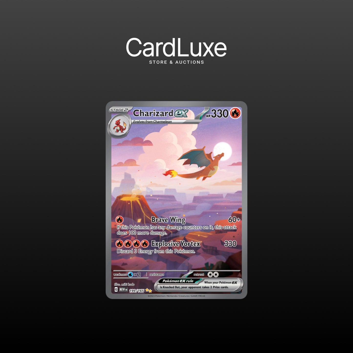 Carte Pokémon - Charizard EX 199/165 151 Spéciale Rare (Near Mint)
