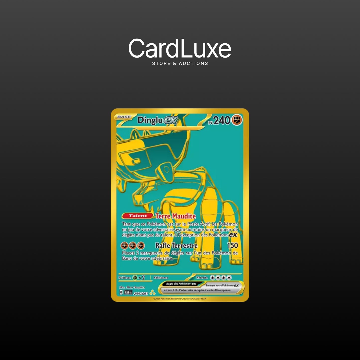 Carte Pokémon - Dinglu EX 244/091 Gold EV4.5 (Near Mint)