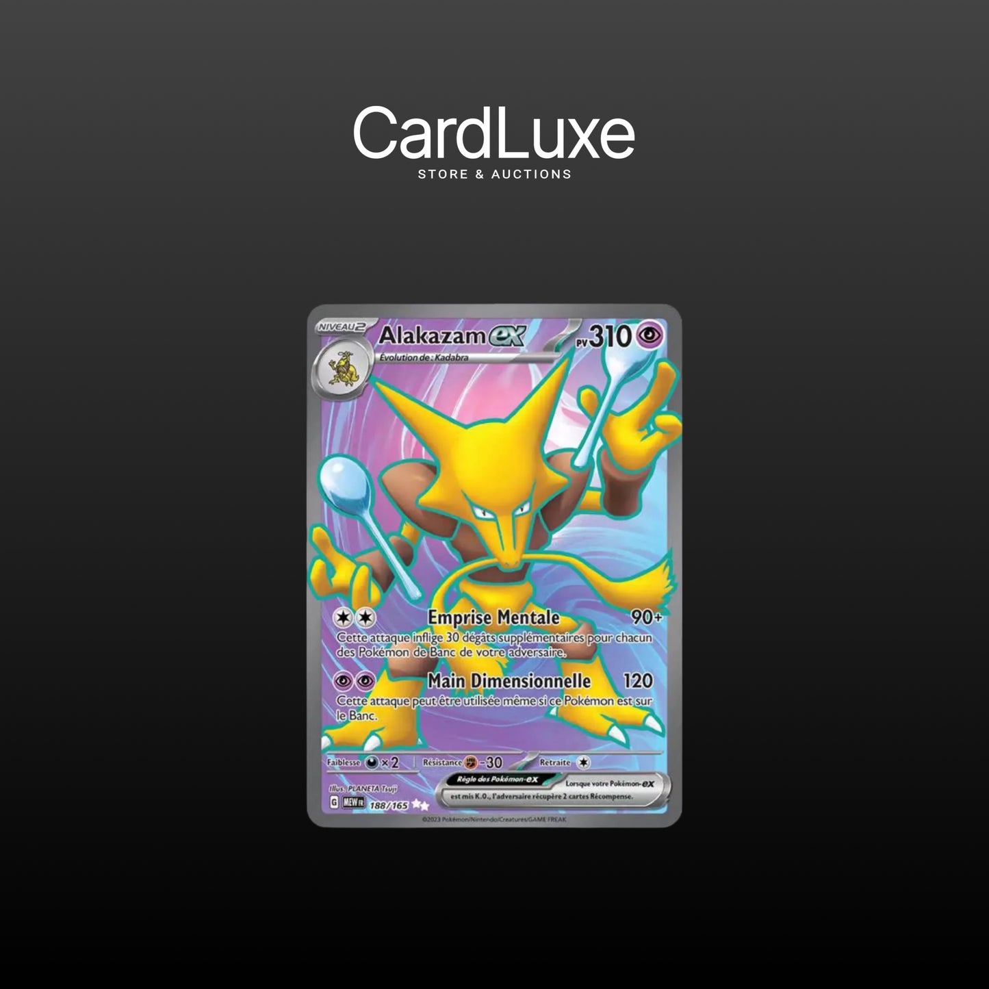 Carte Pokémon - Alakazam EX FA 188/165 Série 151 (Near Mint)