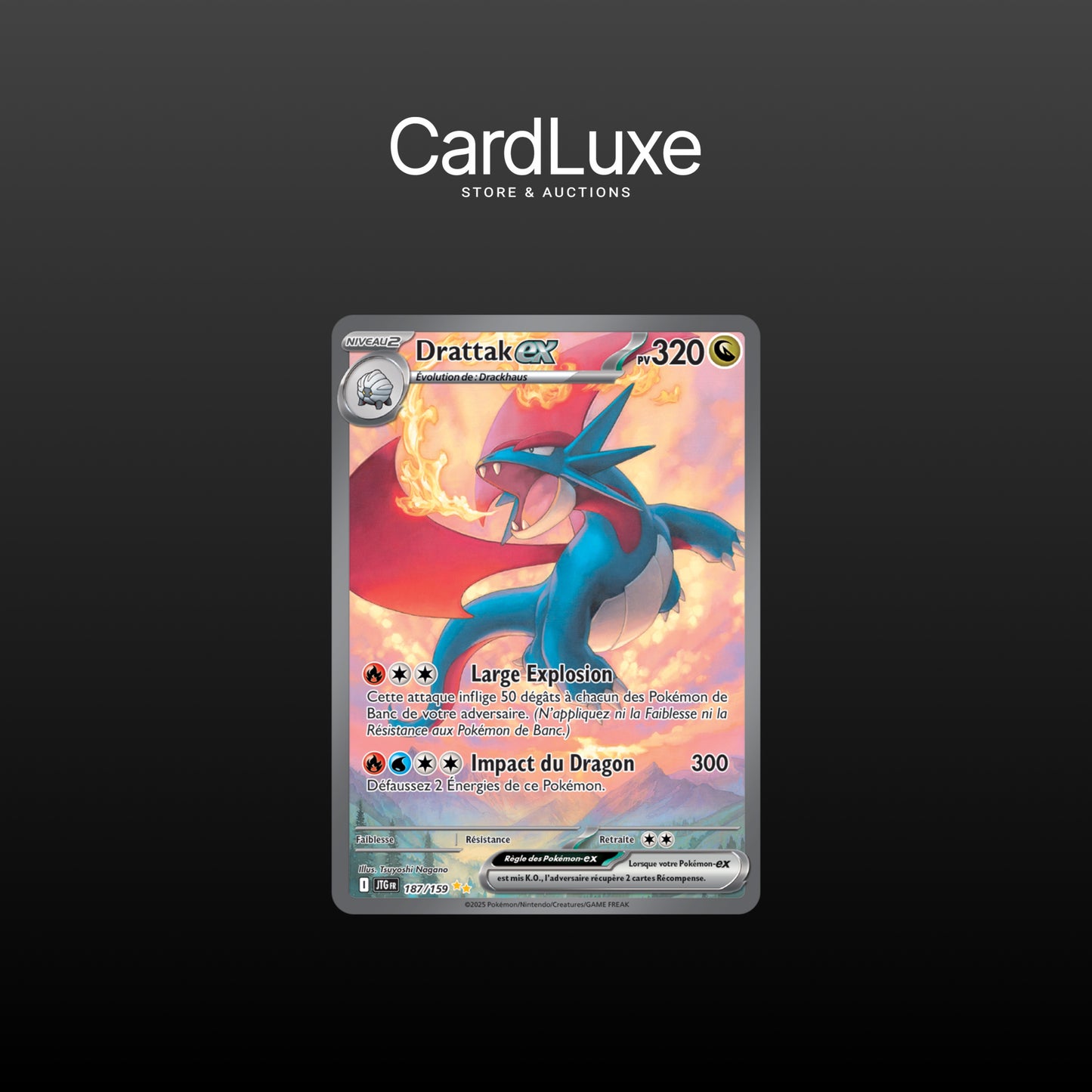 Carte Pokémon - Drattak Ex 187/159 Aventures Ensemble (Near Mint)