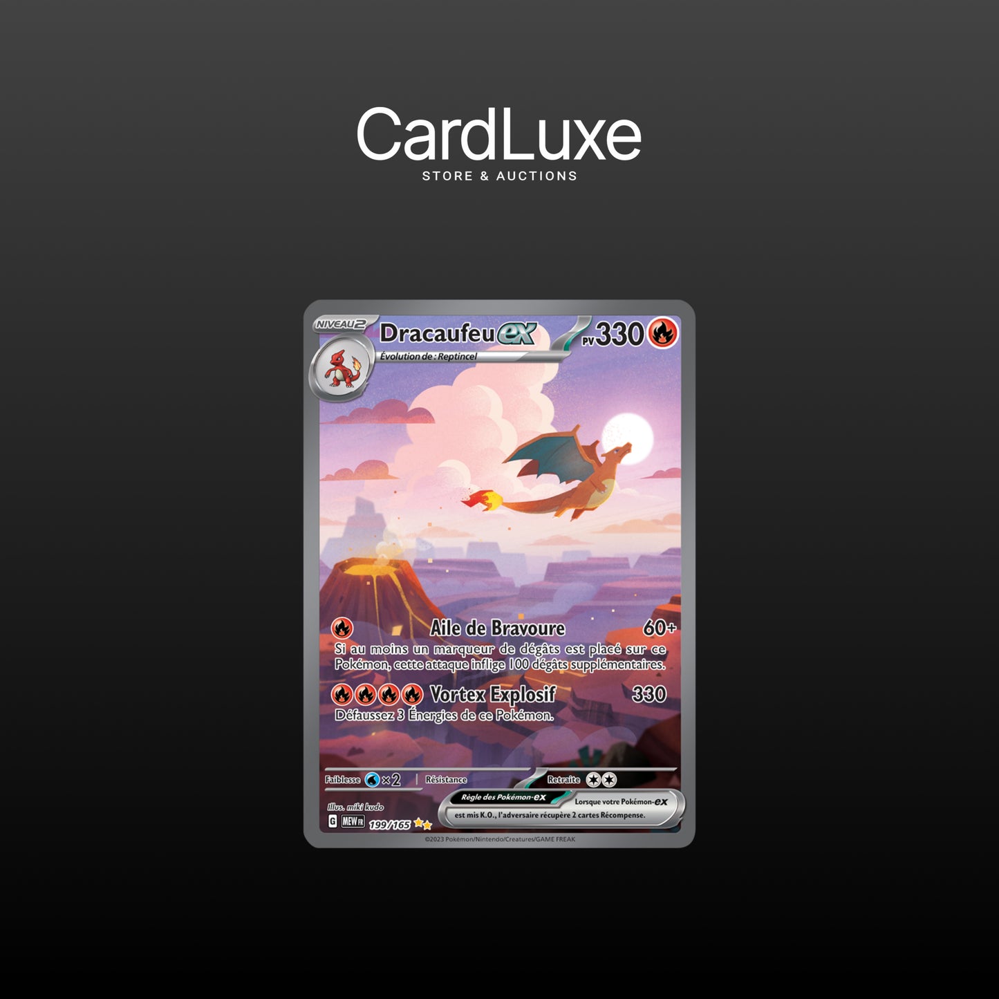Carte Pokémon - Dracaufeu EX 199/165 151 Spéciale Rare (Near Mint)